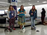 Amelia Veronica and Lizzy at baggage claim