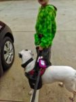 Brendan and Gracie near car