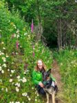 Liz and Falko on flowery trail