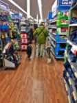 Melanie and Jacob and Winston in Walmart