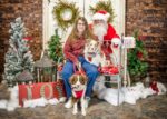 Patti and Izzy and Micah with Santa